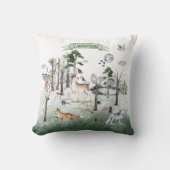 Coussin Animaux de Whimsical dans le bois personnalisable (Recto)