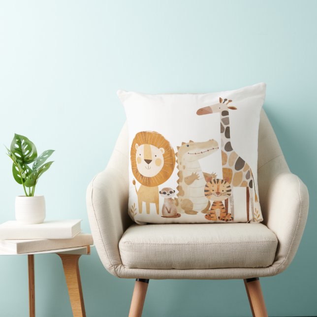Coussin Animaux de zoo de bébé mignons (Chaise)