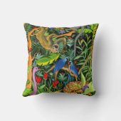 Coussin Animaux fantaisistes de la forêt d'art (Verso)