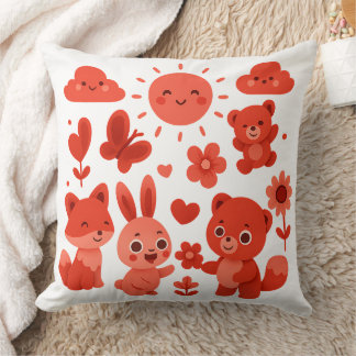 Coussin Animaux fantaisistes de la forêt Soleil & Cœurs 