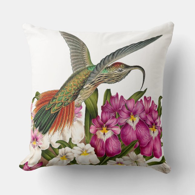 Coussin Animaux floraux de faune de fleurs d'oiseaux de (Recto)