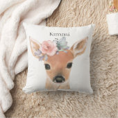 Coussin Animaux forestiers Cerf Aquarelle Typographie Nom (Couverture)