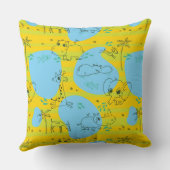 Coussin Animaux jouant l'arrière - plan de motif de bébé (Verso)