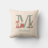 Coussin Animaux mignons de la forêt amis monogramme initia (Recto)