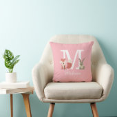 Coussin Animaux mignons de la forêt de la forêt Monogramme (Chaise)