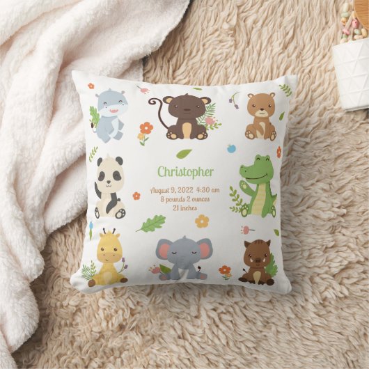 Coussin Animaux mignons Nouveau Faire-part bébé (Couverture)