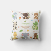 Coussin Animaux mignons Nouveau Faire-part bébé (Recto)