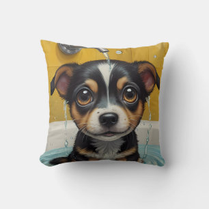 Coussin Animaux prenant un bain drôle