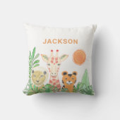 Coussin Animaux Safari personnalisés pour enfants (Recto)