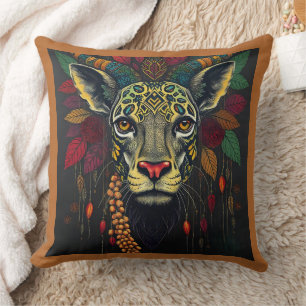 Coussin animaux sauvages africains ethniques Kwanzaa dégui