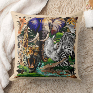 Coussin Animaux sauvages de la Savane africaine