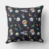 Coussin Animaux spatiaux personnalisés Lancer l'oreiller (Verso)