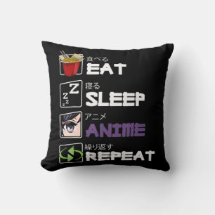 Coussin Anime de sommeil de manger Répéter Kawaii Otaku Ma