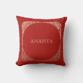 Coussin Annaprashan Nom floral rouge (Recto)