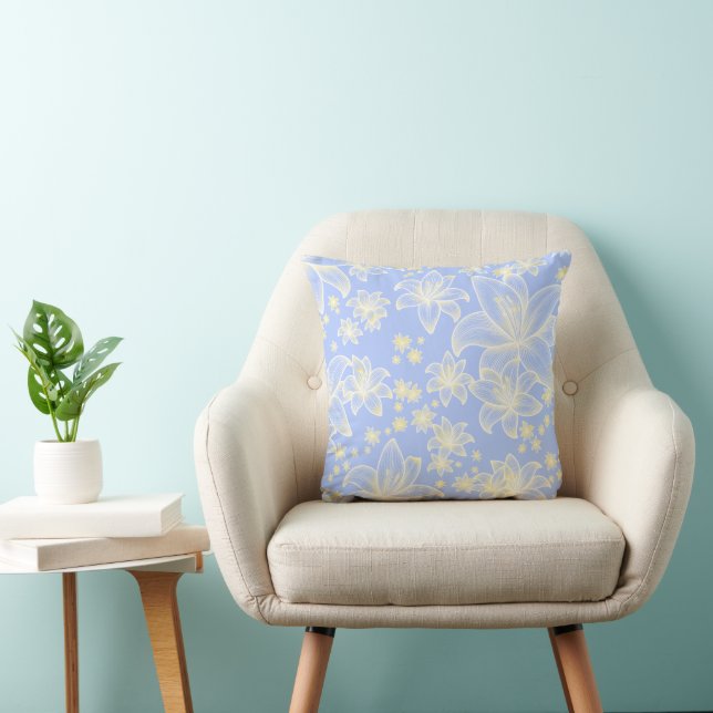 Coussin Anne Blue 💙 Soft Floral (Chaise)