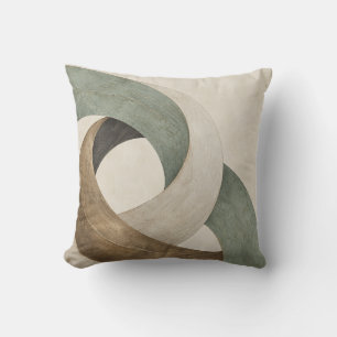 Coussin Anneaux abstraits entrelacés Sage Ivory
