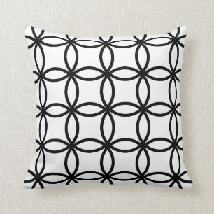 Coussin Anneaux blancs et noirs