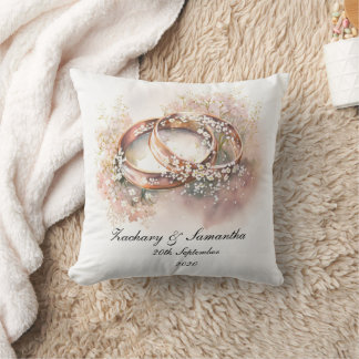 Coussin Anneaux Mariages de noms personnalisés