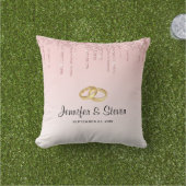 Coussin Anneaux Mariages modernes et Parties scintillant à (Herbe)