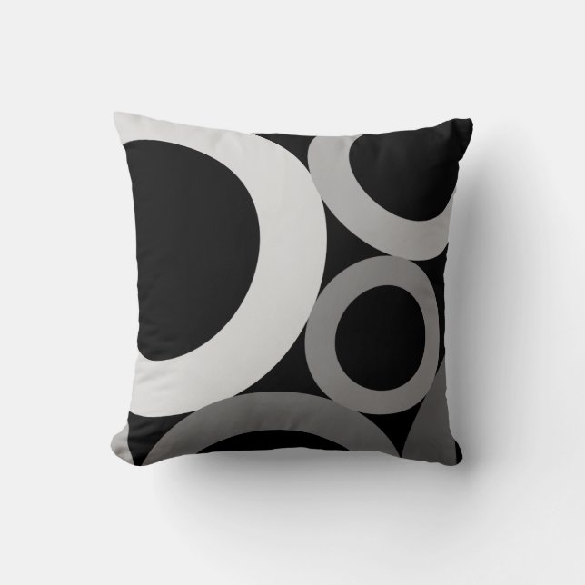 Coussin Anneaux modernes du milieu du siècle (Recto)