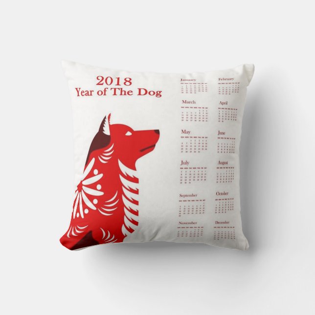 Coussin Année 2018 Du Calendrier Chien (Recto)