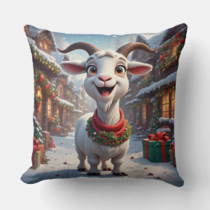 Coussin 🎄 Année de la Chèvre 2027 Idée cadeau de Noël 🐐