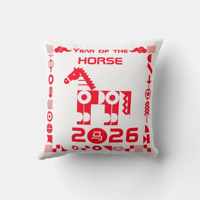 Coussin Année du cheval 2026 (Verso)