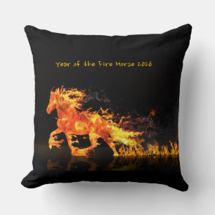 Coussin Année du Cheval 2026 (Cheval de Feu}