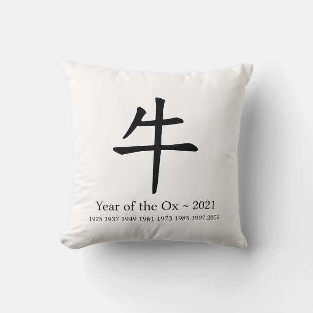 Coussin Année du X personnalisable chinois Zodiac 2021 (Recto)