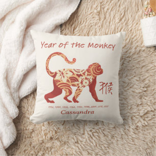 Coussin Année Zodiaque Chinoise Du Singe Symbole Animal