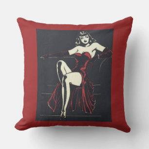 Coussin années 1940 femme fatale