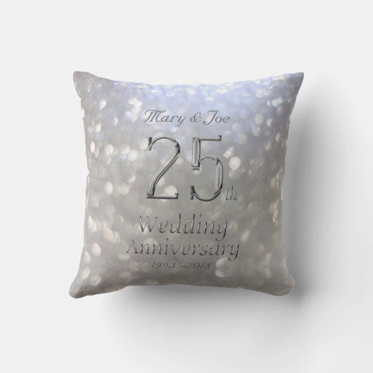 Coussin Anniversaire Bokeh d'anniversaire de noces (Verso)