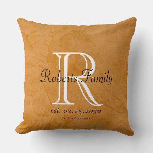 Coussin Anniversaire bronzé de monogramme de cuir de Faux (Recto)