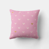 Coussin Anniversaire coeurs or rose chic (Verso)