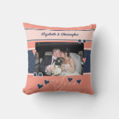 Coussin Anniversaire de corail et de marine avec photo (Recto)