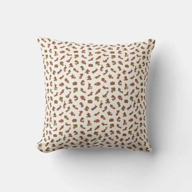 Coussin Anniversaire de Dachshund (Recto)