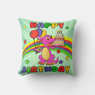 Coussin Anniversaire de dinosaure pour les enfants mignons
