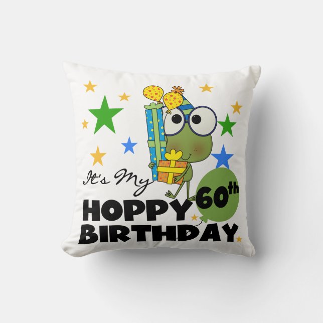 Coussin Anniversaire de houblon de Froggie soixantième (Recto)