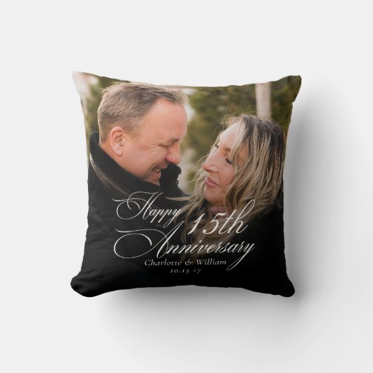 Coussin Anniversaire de Mariage Personnalisé (Recto)