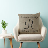 Coussin Anniversaire de monogramme de cuir de Faux de café (Chaise)