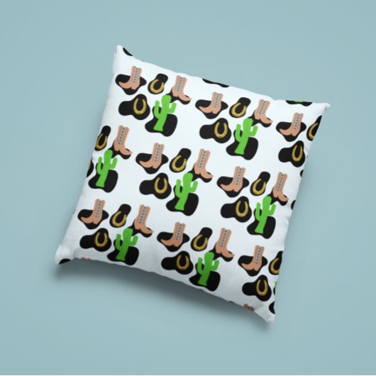 Coussin Anniversaire de Rodéo de Cowboy Occidental