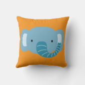 Coussin Anniversaire d'éléphant Art pour enfants (Verso)