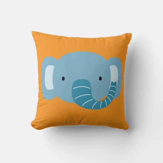 Coussin Anniversaire d'éléphant Art pour enfants (Recto)