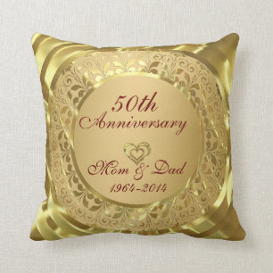 Coussin Anniversaire du 50e Mariage de l'or mousseux