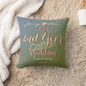 Coussin Anniversaire du Mariage du coton de 2 ans (Couverture)