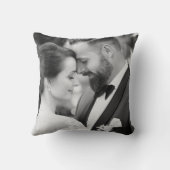 Coussin Anniversaire du Mariage photo moderne noir et blan (Verso)