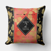 Coussin Anniversaire élégant du 2ème Mariage Garnet (Recto)