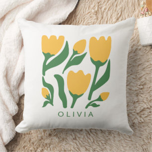 Coussin Anniversaire Fleur Florale Scandi Personnalisé