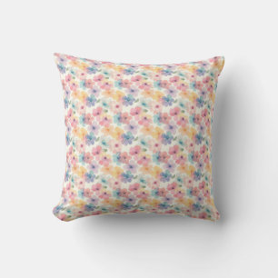Coussin Anniversaire Floral sans couleur rose, jaune et bl