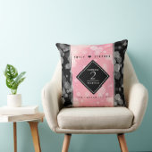 Coussin Anniversaire Mariage élégant du 2e Rose Quartz (Chaise)